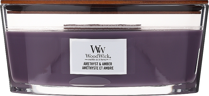 Ароматическая свеча в стакане - Woodwick Ellipse Candle Amethyst & Amber — фото N1