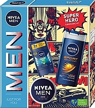 Набор - Nivea Men Super Hero Set (sh/gel/500ml + deo/50ml + b/cr/75ml) — фото N1
