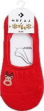Парфумерія, косметика Жіночі шкарпетки з вишивкою, 3 пари, різдвяний мотив, червоні - Moraj