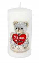 Духи, Парфюмерия, косметика Декоративная свеча 7х10 см, мишка Teddy, белый цилиндр - Artman
