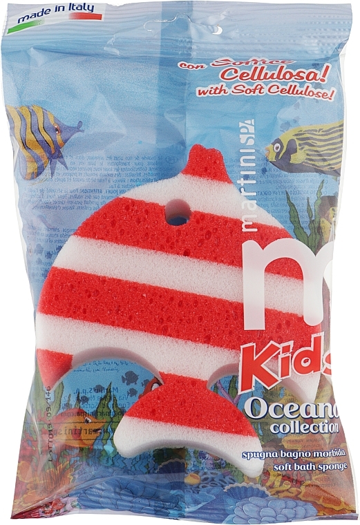 Губка для тела "Океан", бело-красная рыба - Martini SPA Soft Bath Sponge — фото N1