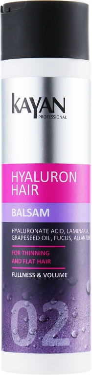 Бальзам для тонких и лишенных объема волос - Kayan Professional Hyaluron Hair Balsam — фото N1