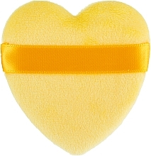 Парфумерія, косметика Оксамитова пуховка для макіяжу обличчя у формі жовтого серця - Bubble Bar