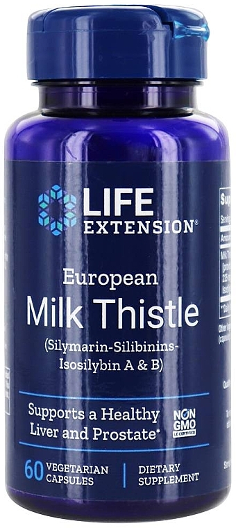 Харчова добавка "Європейський молочний чортополох" - Life Extension European Milk Thistle (Silymarin-Silibinins-Isosilybin A & B) — фото N1