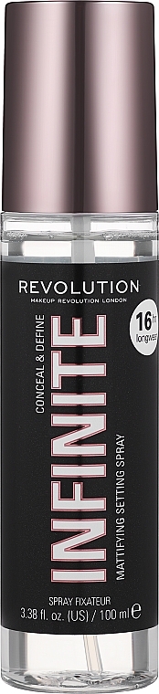 Фіксатор макіяжу з матувальним ефектом - Makeup Revolution Conceal & Define Infinite Makeup Fixing Spray 16H — фото N1