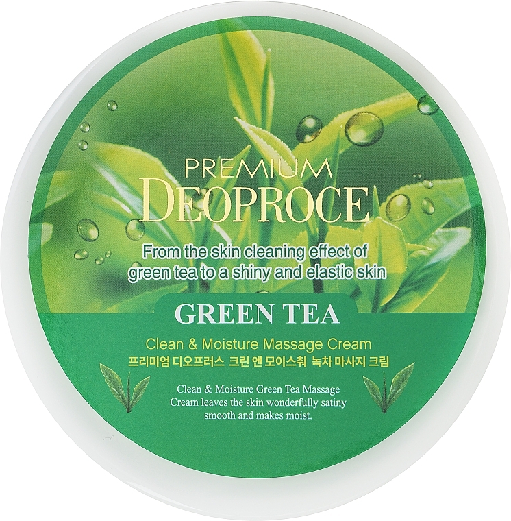 Крем масажний для тіла - Deoproce Premium Deoproce Clean & Moisture Green Tea Massage Cream — фото N1