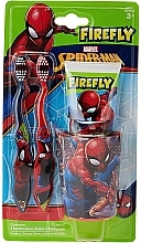 Парфумерія, косметика Набір дитячих зубних щіток з пастою - Firefly Marvel Spiderman (toothpaste/75ml+toothbrush/2pcs+beaker/1pcs)