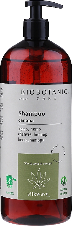 Шампунь с маслом семян конопли - BioBotanic Silk Wave Hemp Shampoo — фото N1