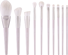 Набір пензлів для макіяжу, 10 шт. - Eigshow Morandi Series Lilac Vegan Brush Set — фото N1