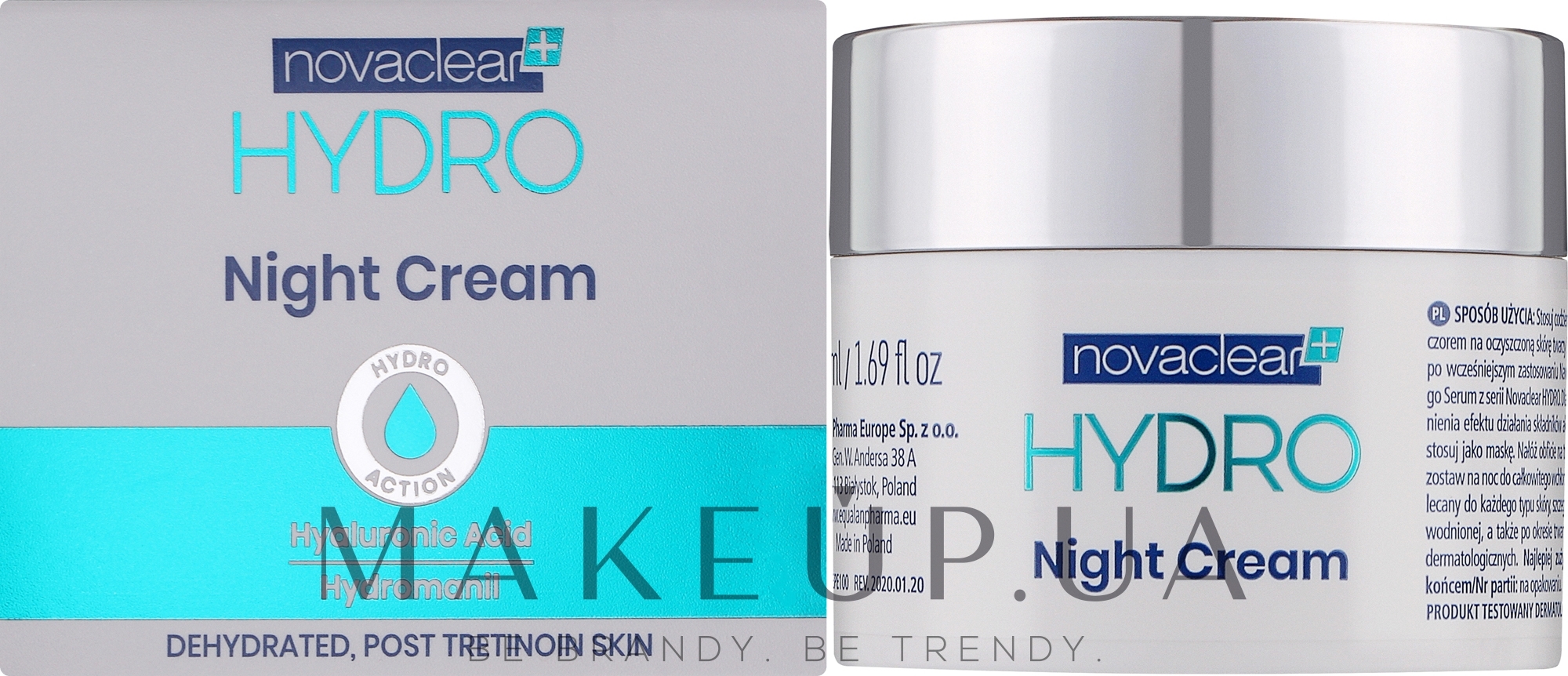 Нічна зволожувальна крем-маска для обличчя - Novaclear Hydro Night Cream — фото 50ml
