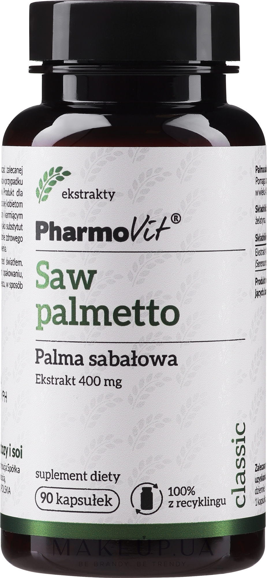 Пищевая добавка для простаты - Pharmovit Saw Palmetto — фото 90шт