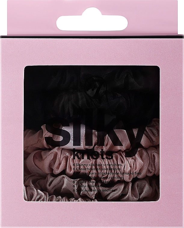 Набір резинок для волосся, 6 шт. - W7 Cosmetics Silky Knots Skinny Silk Original — фото N1