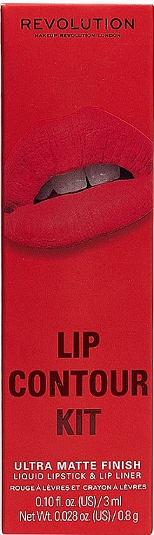 Набір для макіяжу губ - Makeup Revolution Lip Contour Kit Sassy Red (lipstick/3ml + l/pencil/0.8g) — фото N1