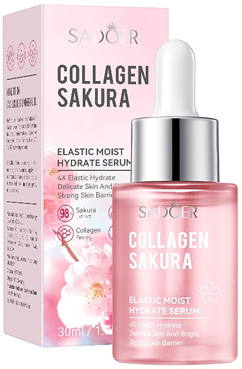 Сироватка для лиця з екстрактом сакури - Sadoer Collagen Sakura Elastik Moist Hydrate Serum  — фото N1