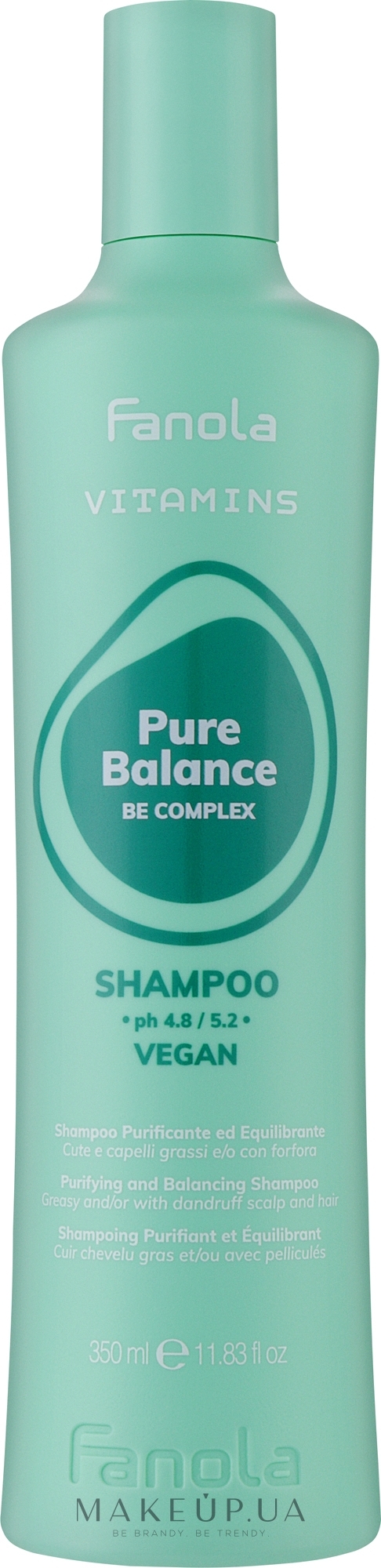 Очищувальний і балансувальний шампунь - Fanola Vitamins Pure Balance Shampoo — фото 350ml