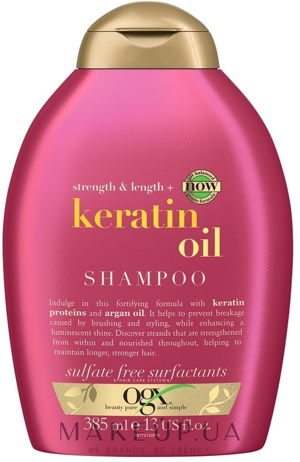 Шампунь против ломкости волос с кератиновым маслом - OGX Anti-Breakage Keratin Oil Shampoo — фото 385ml
