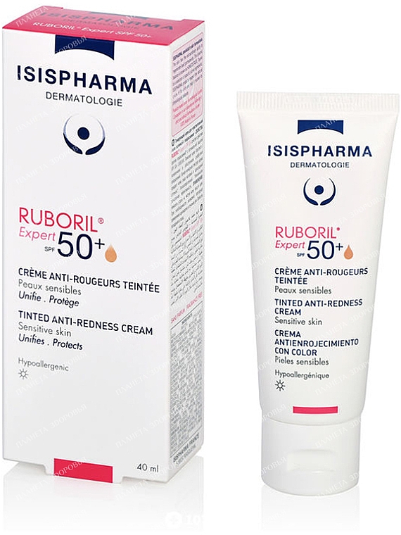 Тонувальний крем проти почервонінь - Isispharma Ruboril Expert SPF 50+ — фото N1