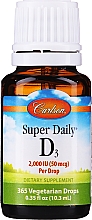 Вітамін D3 рідкий, 2000 мг - Carlson Labs Super Daily D3 — фото N1