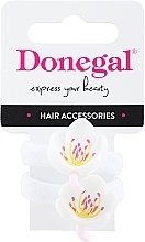 Парфумерія, косметика Резинки для волосся, FA-5659, білі квіточки - Donegal