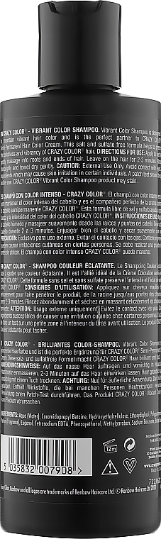 Шампунь відтінковий для усіх відтінків червоного - Crazy Color Vibrant Red Shampoo — фото N2
