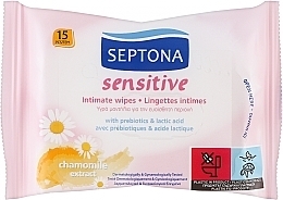 Вологі серветки для інтимної гігієни, 15 шт. - Septona Sensitive — фото N1