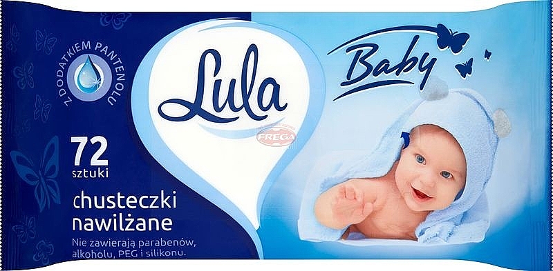 Дитячі вологі серветки з пантенолом, 72 шт. - LULA Baby Wipes With Panthenol — фото N1