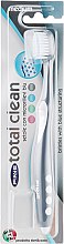 Зубная щетка "Total Clean", средней жесткости, серо-белая - Piave Total Clean Medium Toothbrush — фото N1