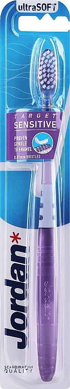 Зубная щетка для чувствительных зубов и десен, ультрамягкая, фиолетовая в полоску - Jordan Target Sensitive — фото N2