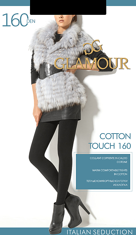 УЦЕНКА Колготки "Cotton Touch" 160 DEN, nero - Glamour *