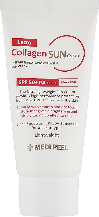 Солнцезащитный крем с коллагеном SPF50 - Medi Peel Red Lacto Collagen Sun Cream SPF50+ PA++++ — фото N1