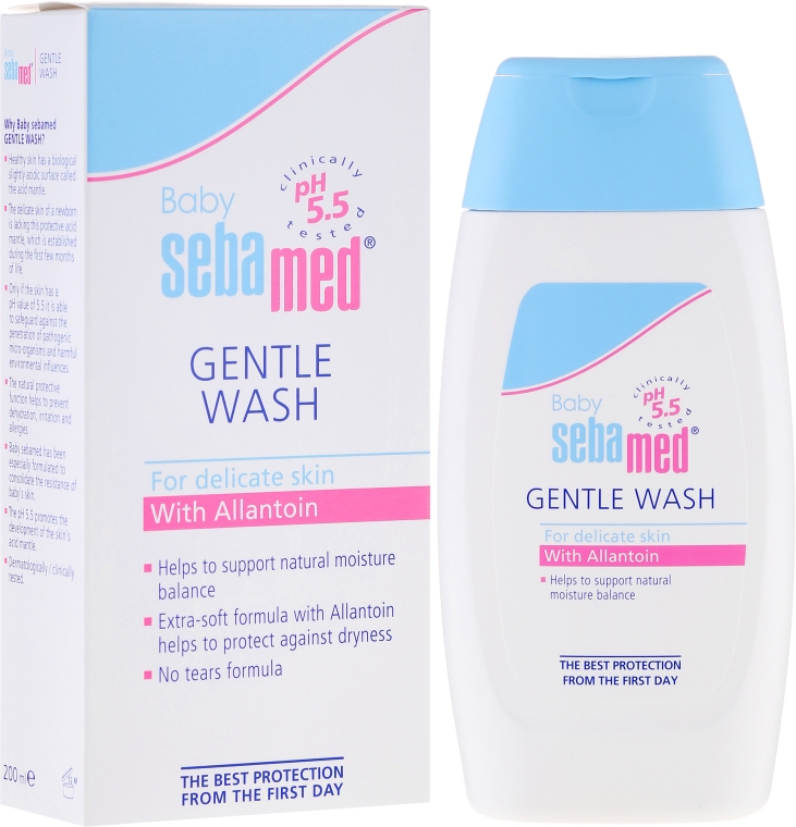 Деликатная эмульсия для умывания для тела и волос - Sebamed Extra Soft Ph 5.5 Baby Wash