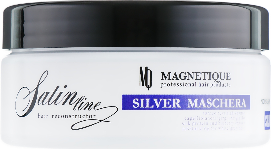 Маска с эффектом анти-желтизны и протеинами шелка для светлых волос - Magnetique Mask Silver Satin Line