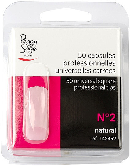 Универсальные квадратные типсы "№2", 50 шт - Peggy Sage Tips — фото N1