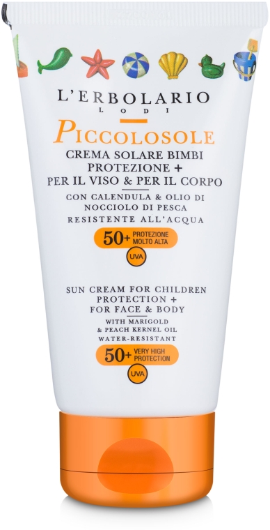 Детский солнцезащитный крем для лица и тела "Солнышко" - L'Erbolario Piccolosole Creme Solare Bimbi Protezione SPF50+ — фото N1