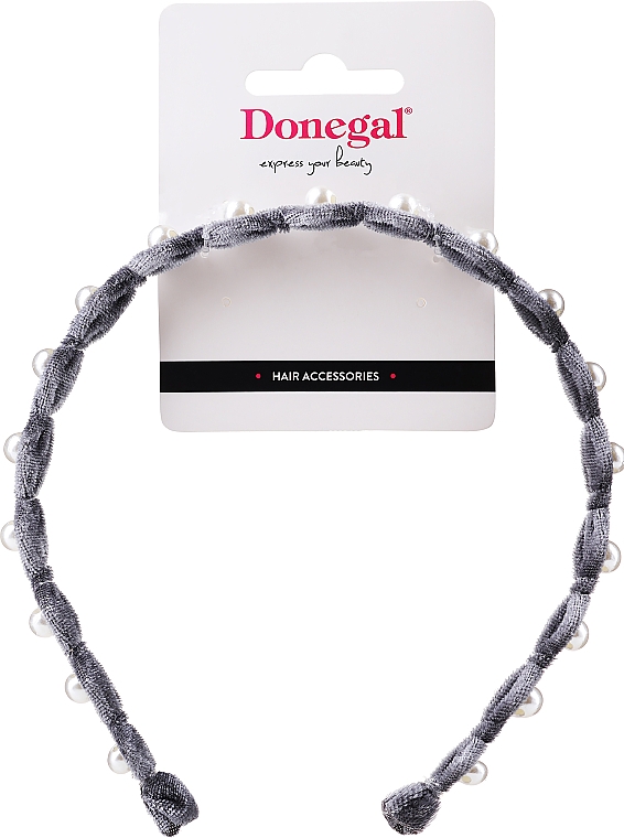 Обруч для волос FA-5635, серый - Donegal — фото N1
