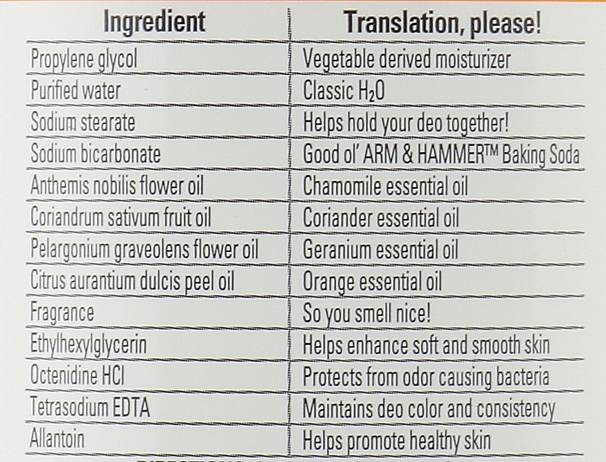 Прозрачный дезодорант без металлов - Arm&Hammer Essentials Deodorant Natural Deodorizers Orange Citrus — фото N2