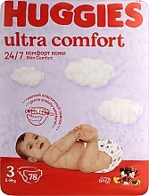 Парфумерія, косметика Підгузки на липучках Ultra Comfort 3 (4-9 кг) Mega M-Pack, 156 шт. - Huggies