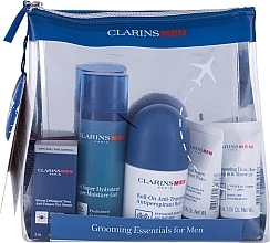 Парфумерія, косметика Набір - Clarins Men (f/gel/50ml + shampoo/30ml + wash/gel/30ml + eye/ser/3ml + deo/50ml + bag)