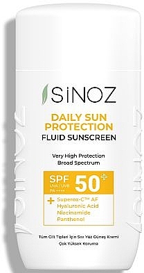 Щоденний сонцезахисний флюїд для обличчя з SPF50+ - Sinoz Daily Sun Protect Fluid Sunscreen SPF50+ / PA++++ — фото N1