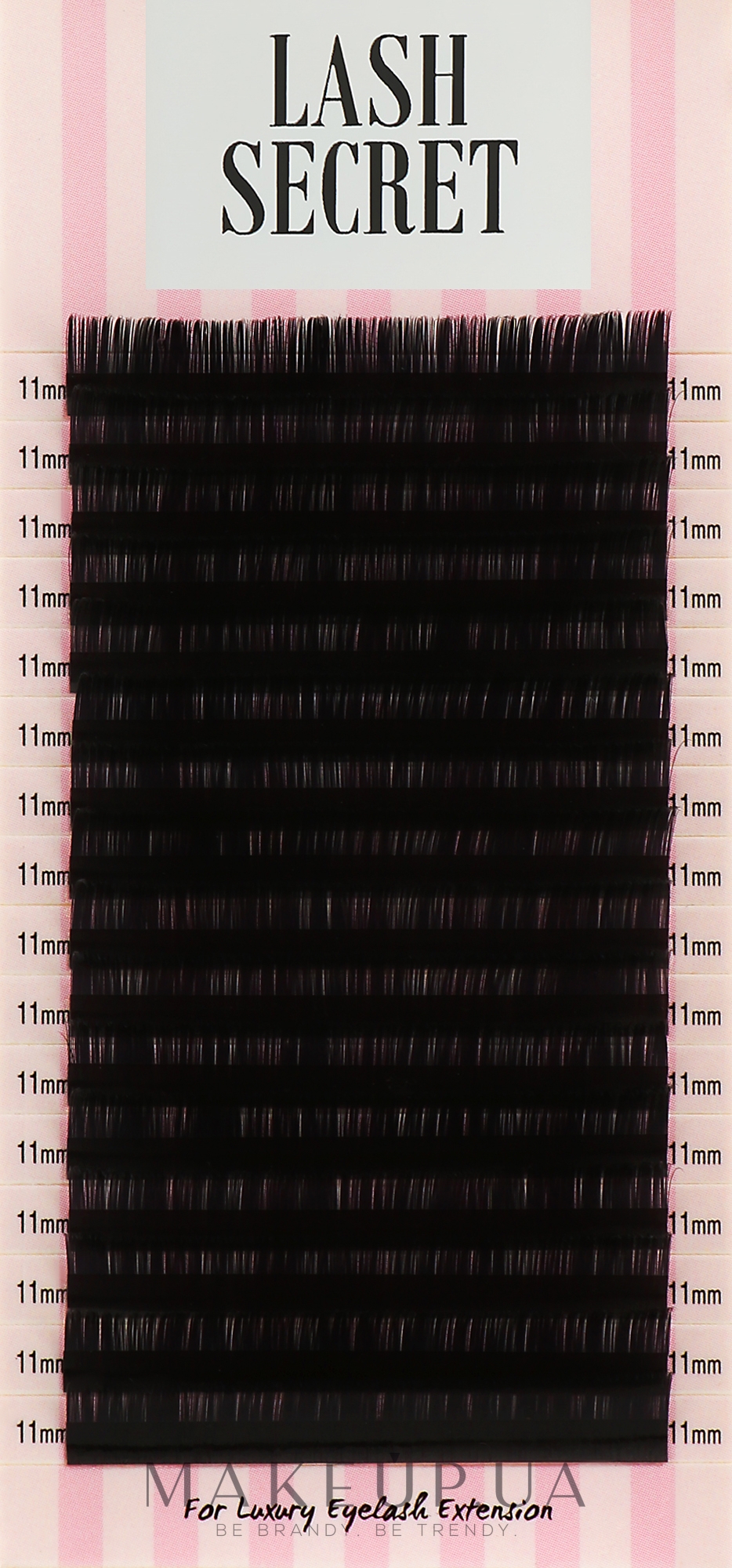Накладні вії, чорні, 16 ліній (один розмір, 0,05, C, 11) - Lash Secret — фото 1уп