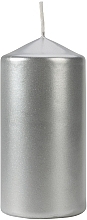 Духи, Парфюмерия, косметика Свеча цилиндрическая 60x120 мм, серебристый металлик - Bispol