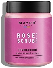 Скраб натуральный солевой для лица и тела "Роза" - Mayur — фото N1