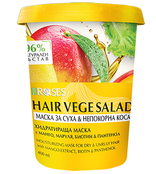 Маска для волос с экстрактом манго и салата - Nature Of Agiva Roses Hair Vege Salad Hair Mask For Dry & Unruly Hair — фото N1
