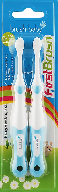 Набор из 2 щеток "Первая зубная щетка", голубая - Brush-Baby