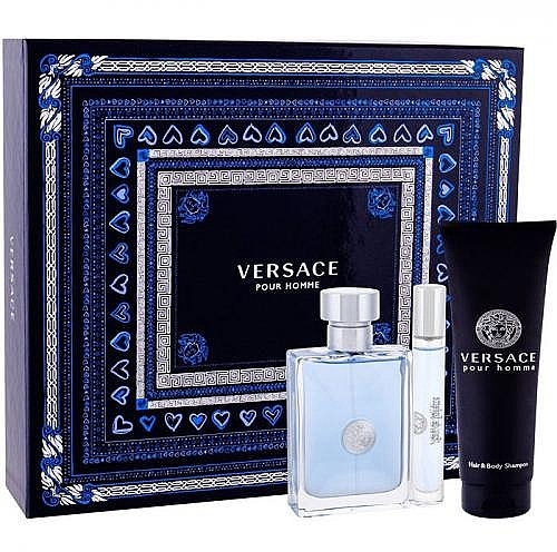 Versace Pour Homme - Набір (edt/100ml + sh/gel/150 ml + edt/10 ml) — фото N1