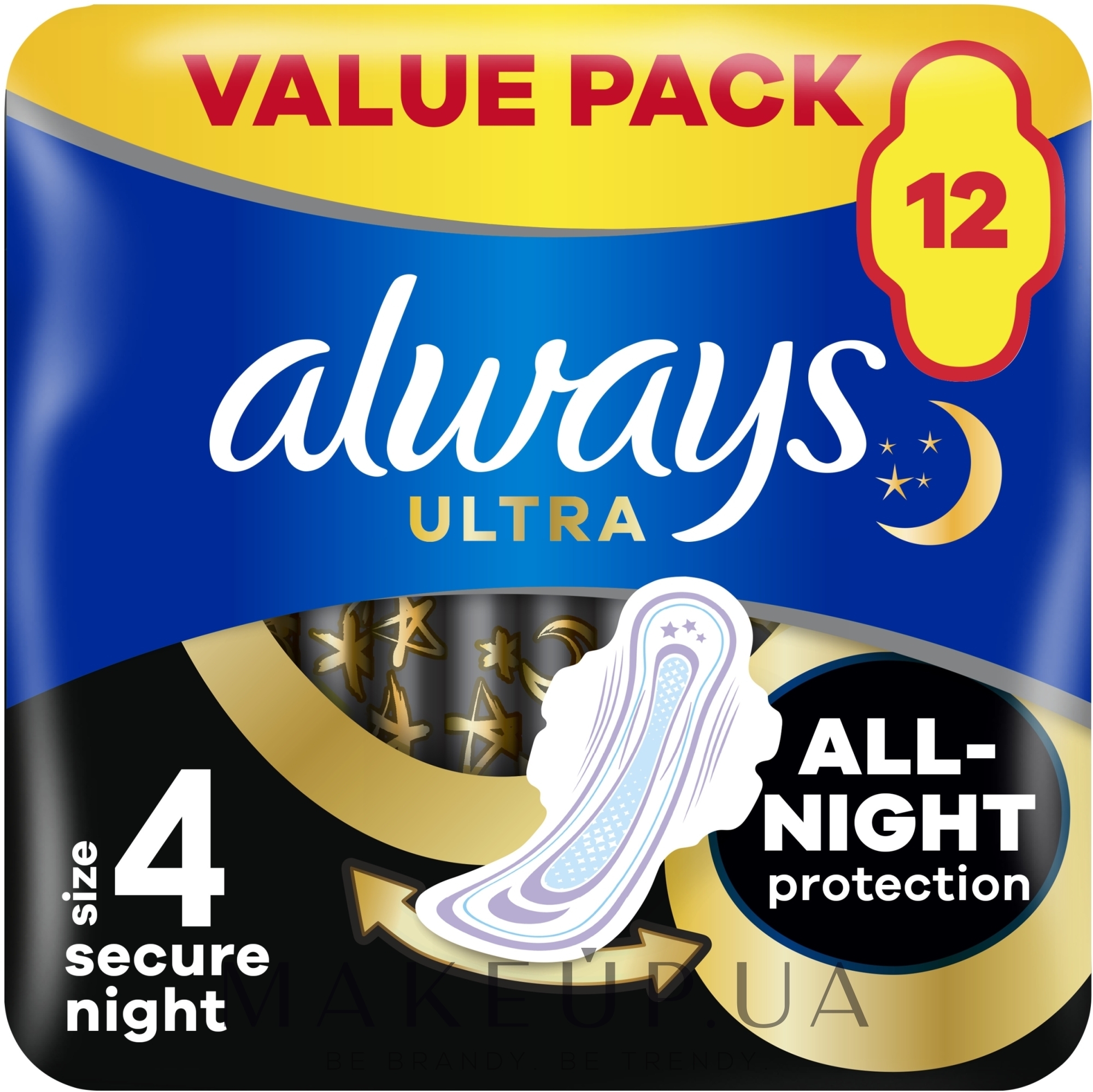 Гигиенические прокладки, 12 шт. - Always Ultra Secure Night Instant Dry Protection — фото 12шт