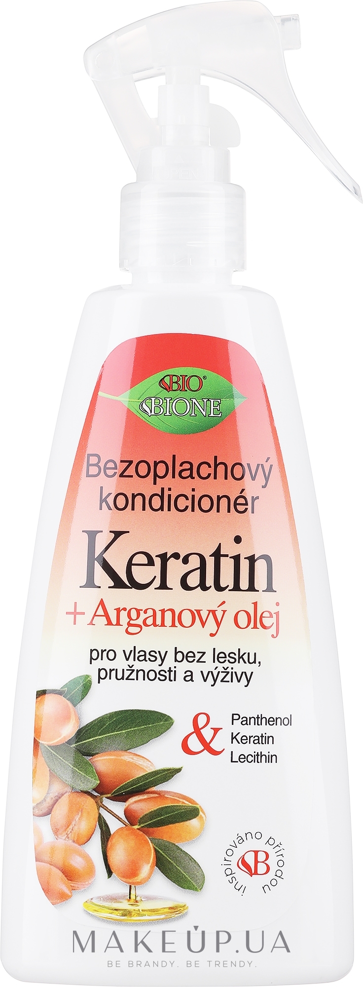 Несмываемый кондиционер для волос - Bione Cosmetics Keratin + Argan Oil Leave-in Conditioner With Panthenol — фото 260ml