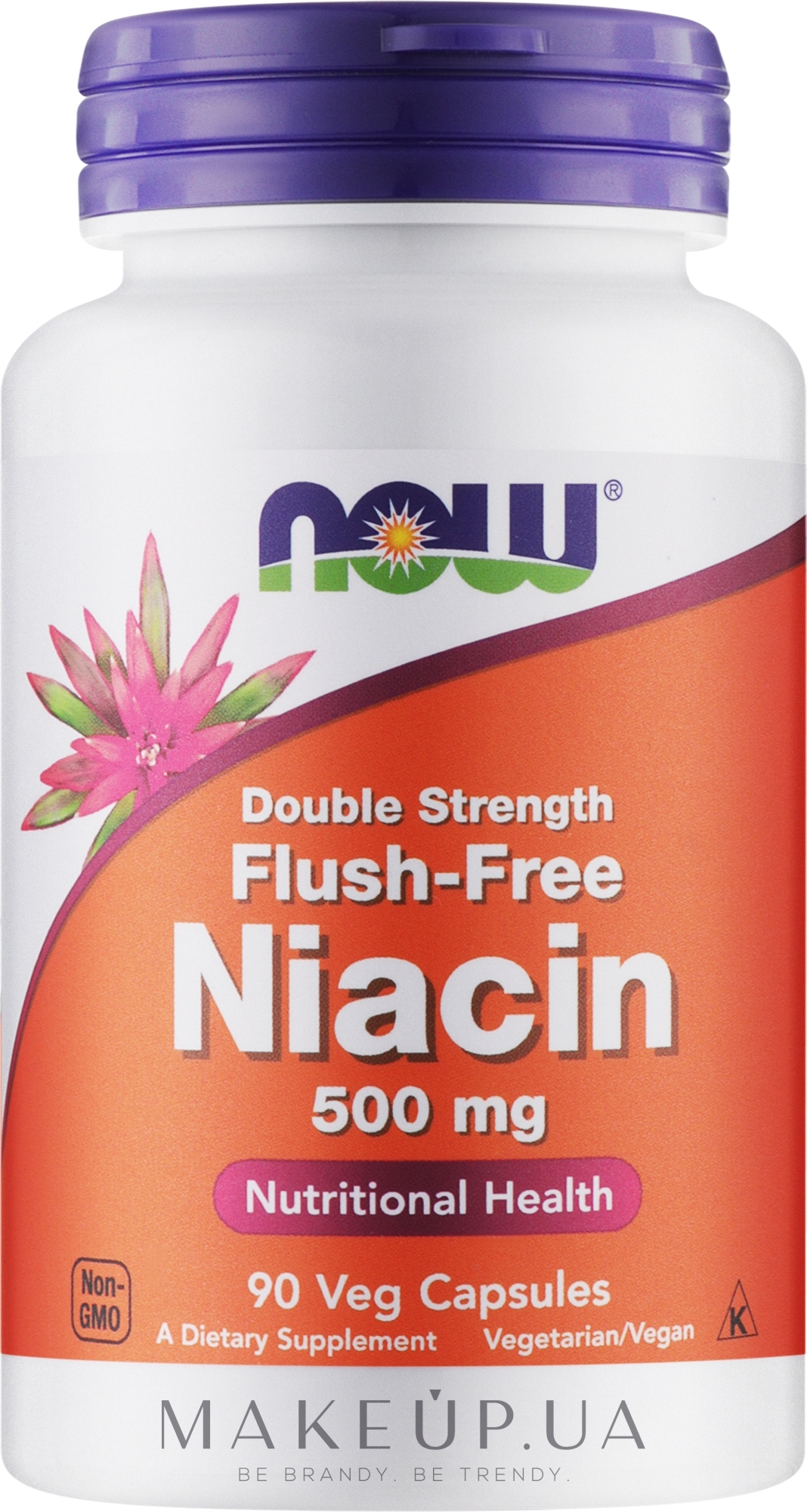 Диетическая добавка - Now Double Extra Strength Flush-Free Niacin 500 mg — фото 90шт