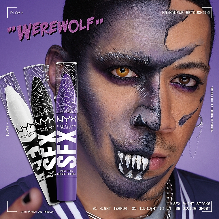 Карандаш-стик для росписи лица и тела - NYX Professional Makeup Halloween SFX Paint Stick — фото N8