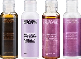 Парфумерія, косметика Набір - Brazil Keratin Hair Go Straight Start Set (shmp/100ml + keratin/100ml + shmp/100ml + cond/100ml)